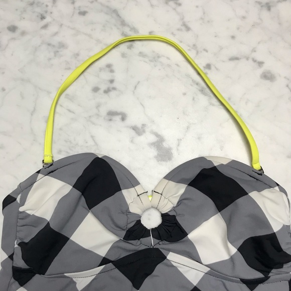 Target Black White Check Print Tankini Swim Top - Picture 3 of 6